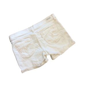 Levis Denim White Midi Shorts Size 30 Actual 32”